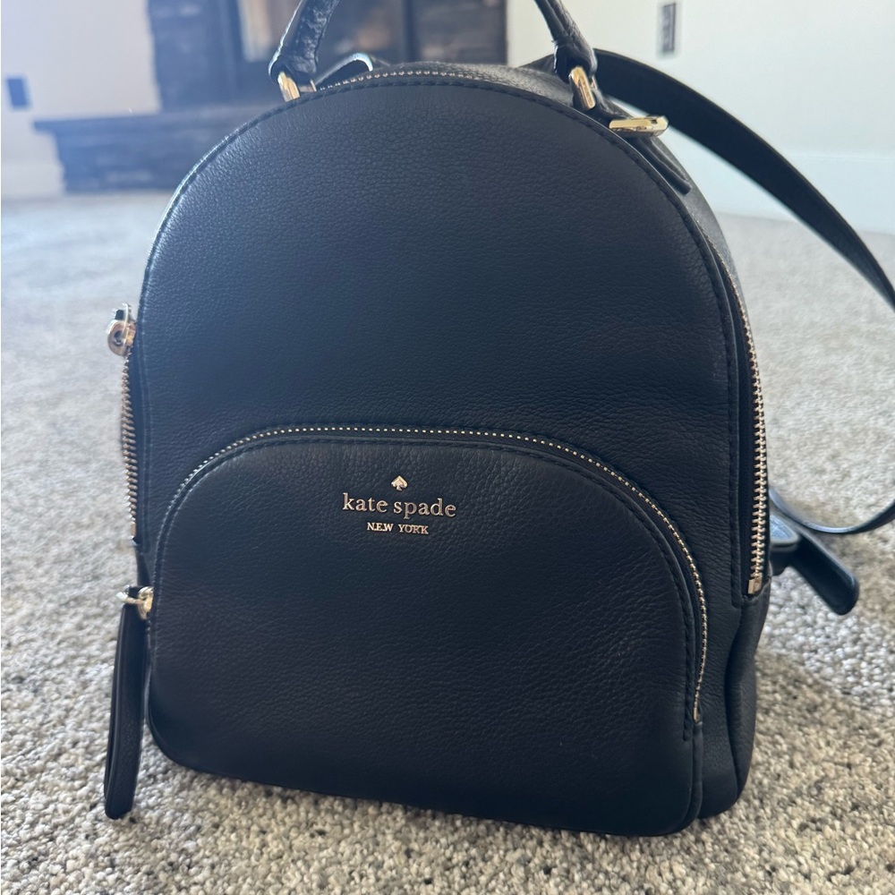 Kate Spade Black Leather Backpack